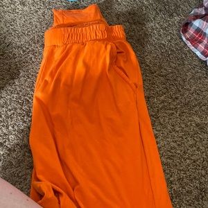 Orange sweatpants with tight cuff